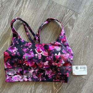 lululemon athletica Pink & Black Floral Sports Bra